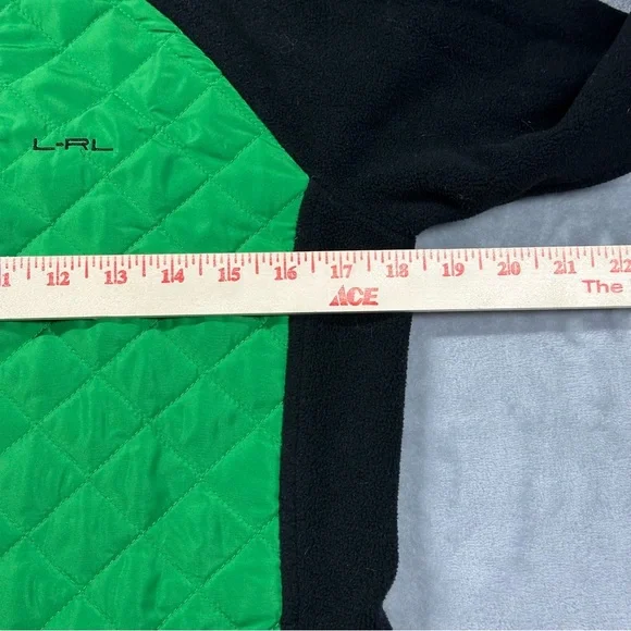 Lauren Ralph Lauren Active Quilted Fleece Zip-Up Jacket Small Green Black - Picture 9 of 15